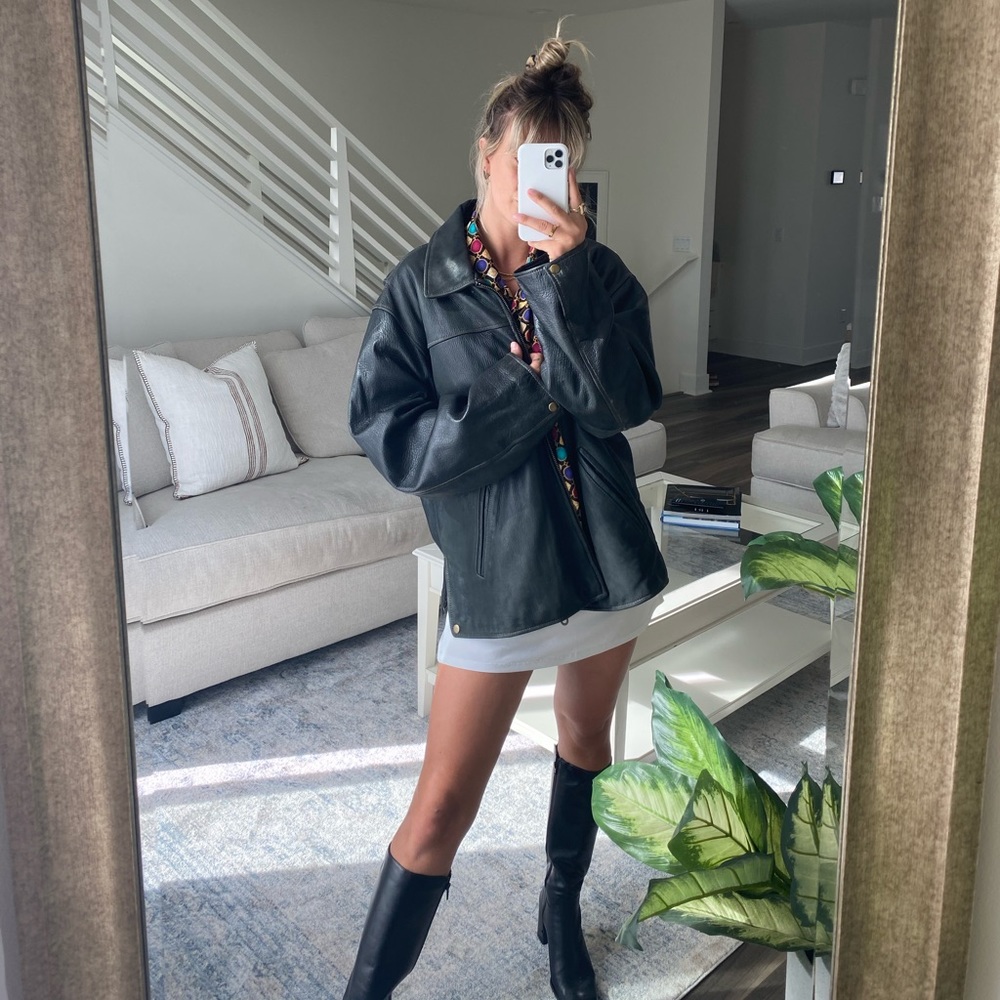 *SOLD* Men’s 90s Structure Leather Jacket